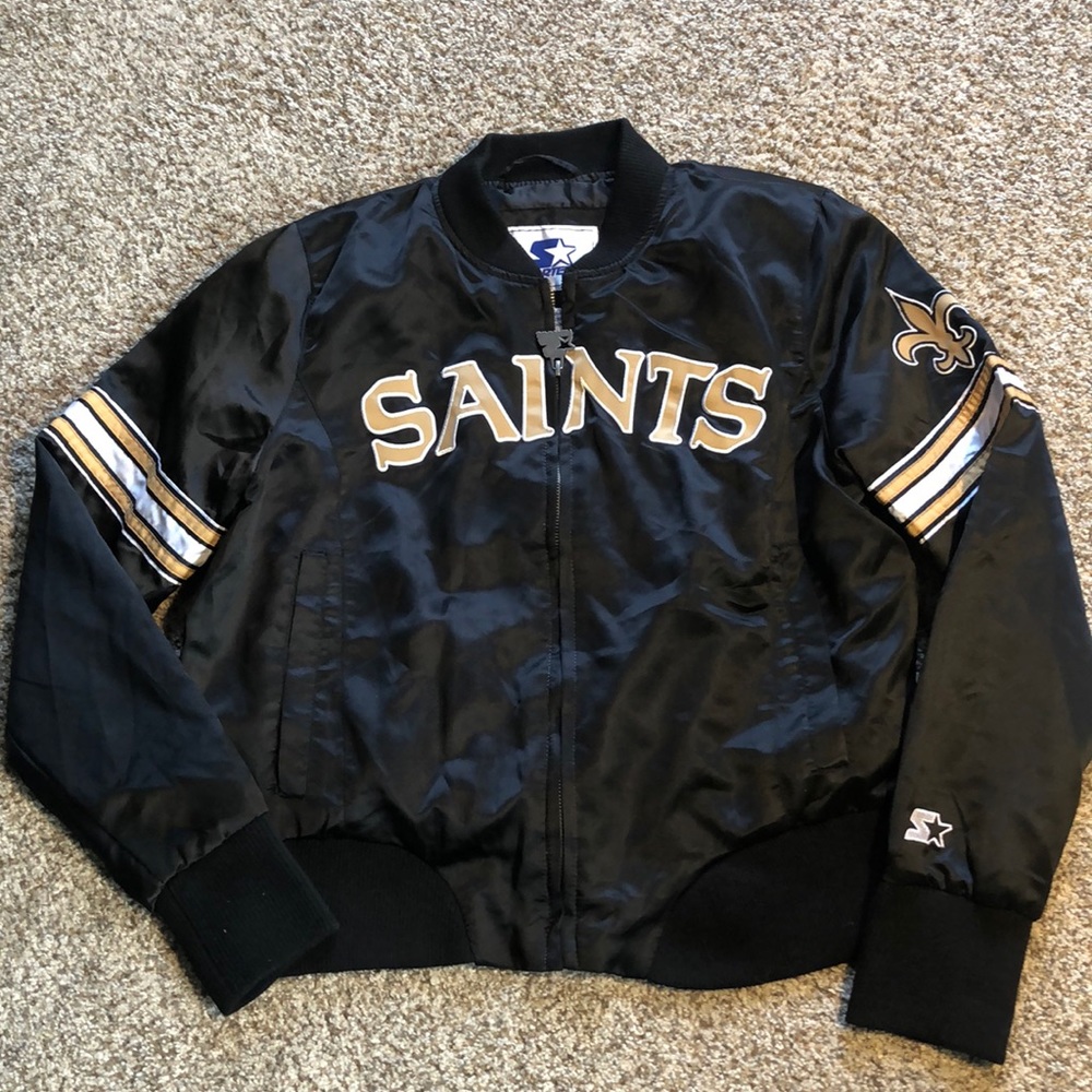 New Orleans Saints Satin Blitz Bomber Jacket